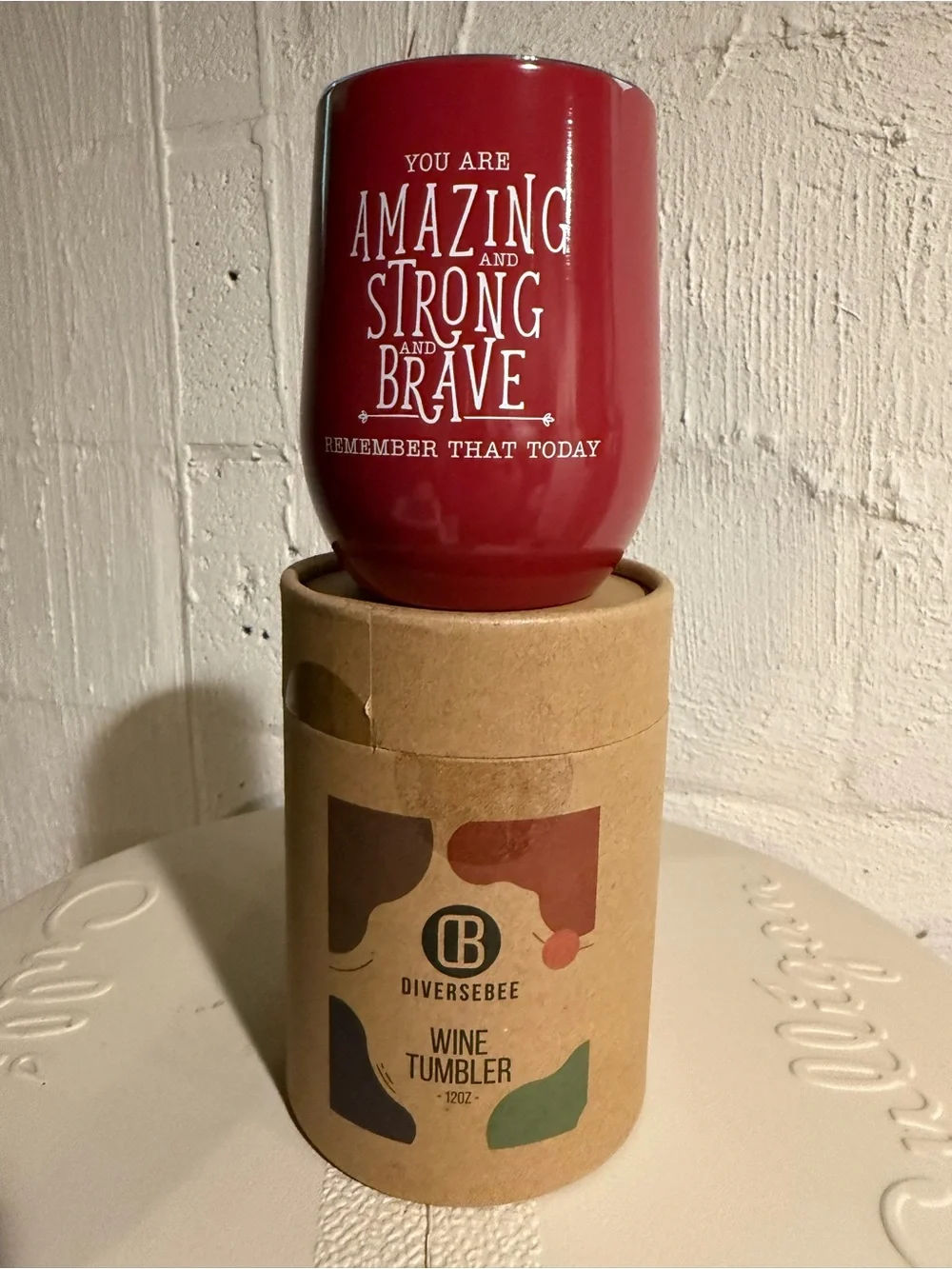 Red Inspirational Stainless Tumbler - You Are Amazing and Strong